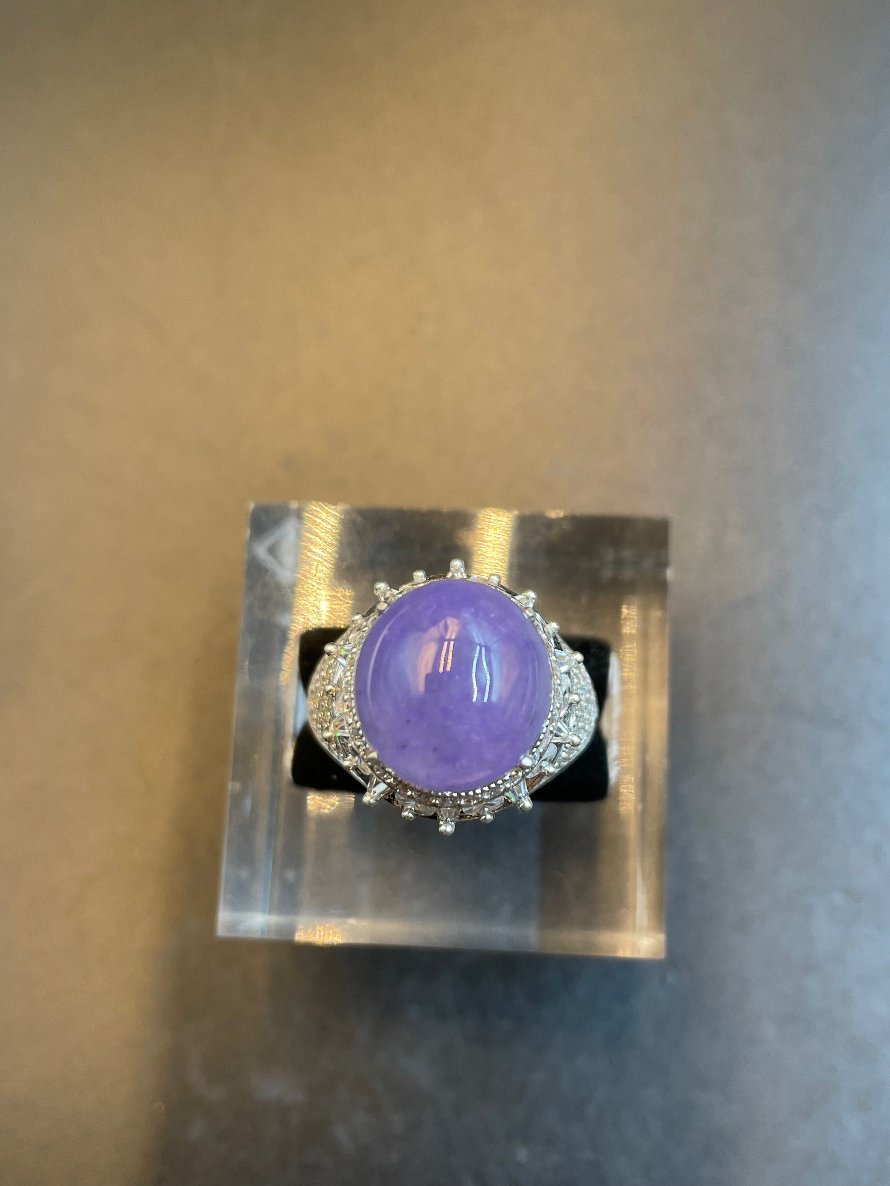 紫羅蘭翡翠吊墜戒指首飾