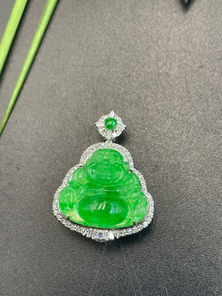 天然緬甸翡翠彌勒吊墜