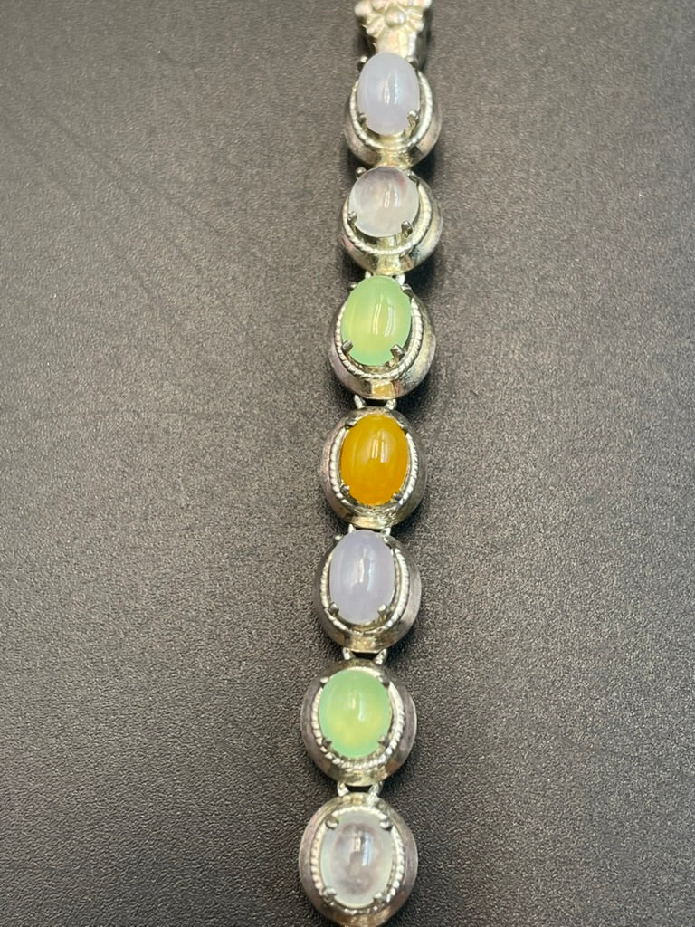 天然翡翠多寶蛋面手鏈