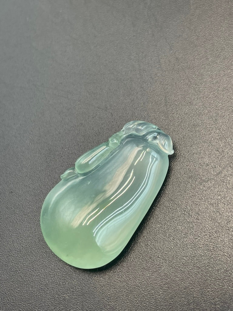 緬甸天然翡翠冰晴福瓜吊墜