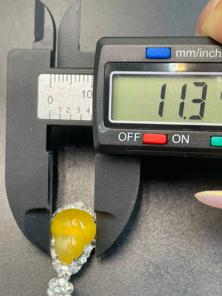 天然緬甸翡翠冰黃翡福祿吊墜