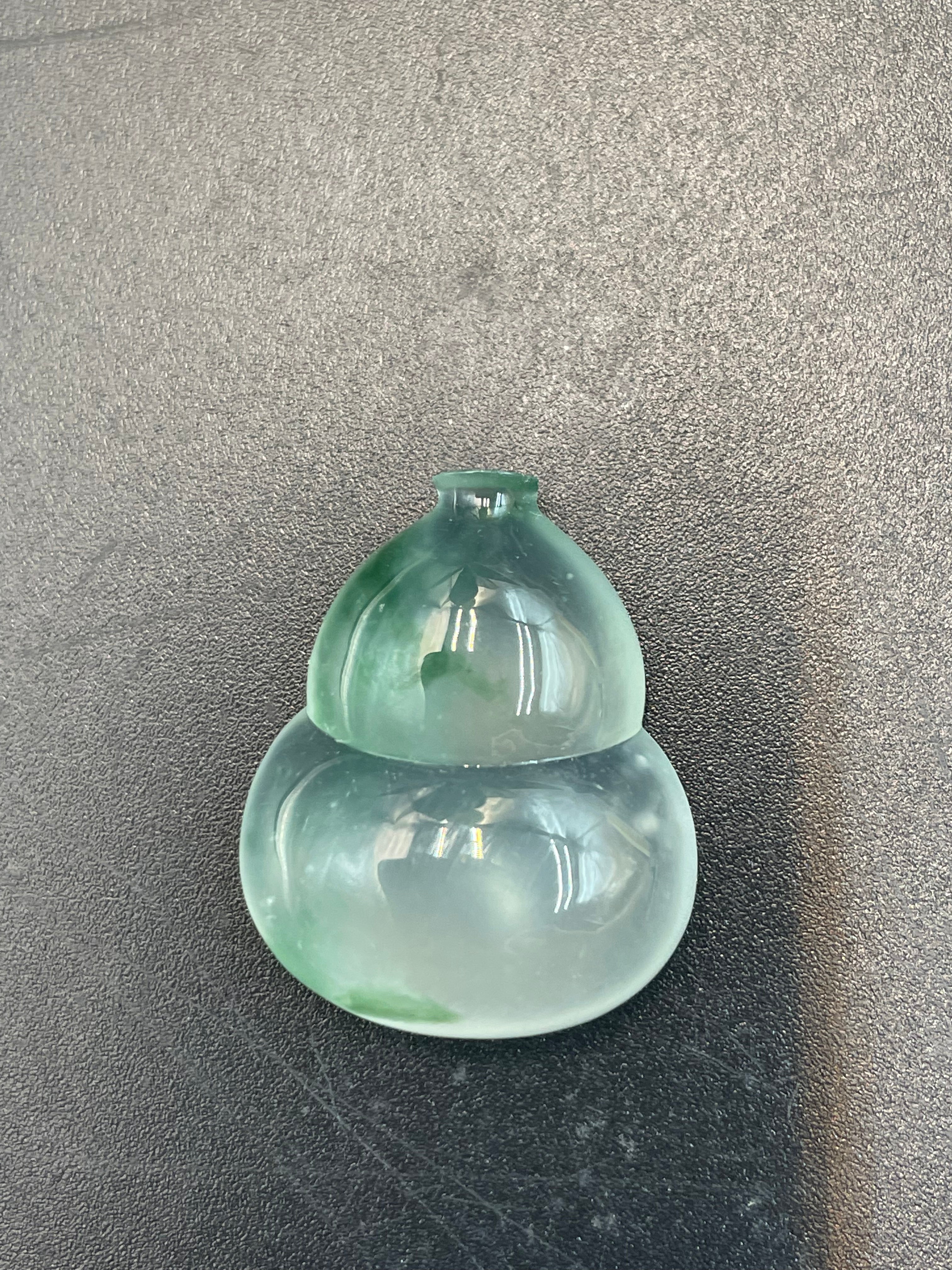 緬甸天然翡翠冰晴飄綠花福祿吊墜