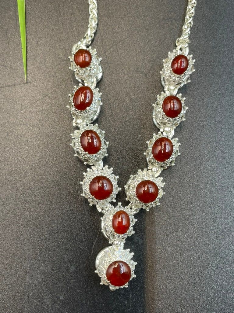 緬甸天然翡翠紅翡蛋面吊墜項鍊