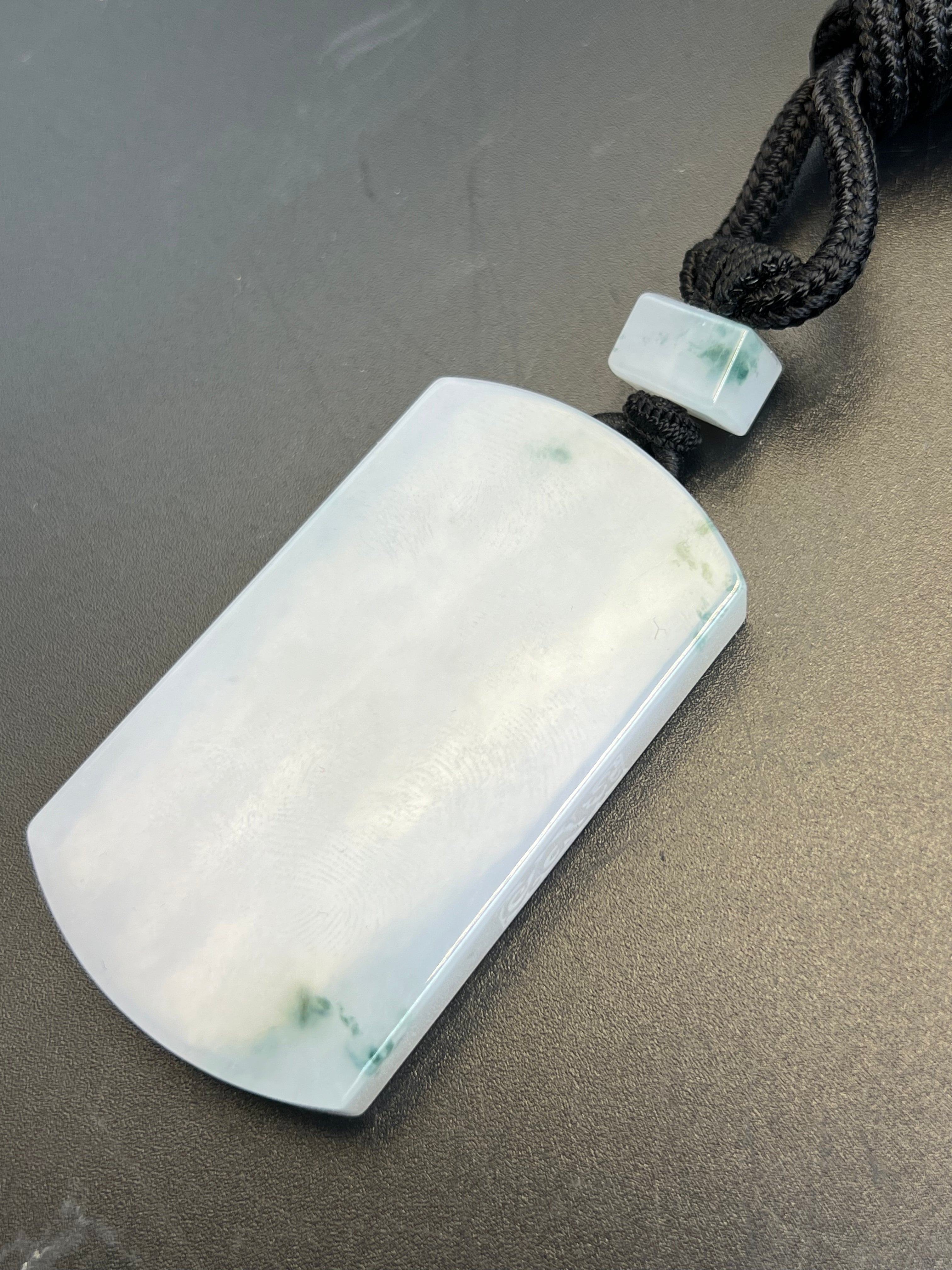 緬甸天然翡翠無事牌吊墜