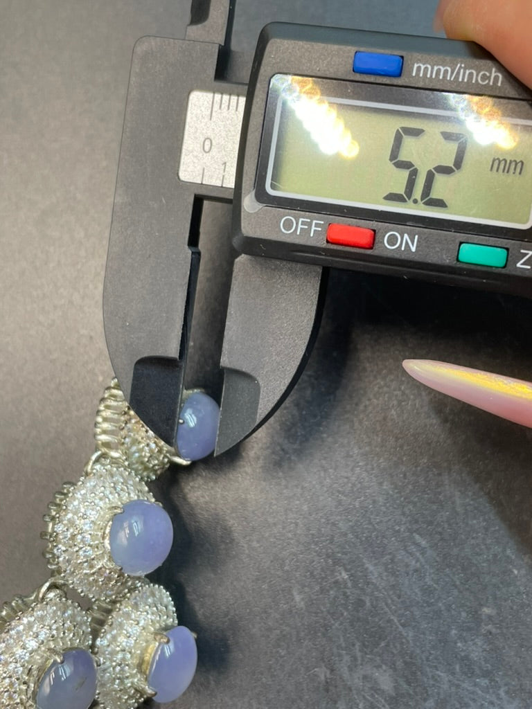 緬甸天然翡翠紫羅蘭蛋面吊墜項鍊