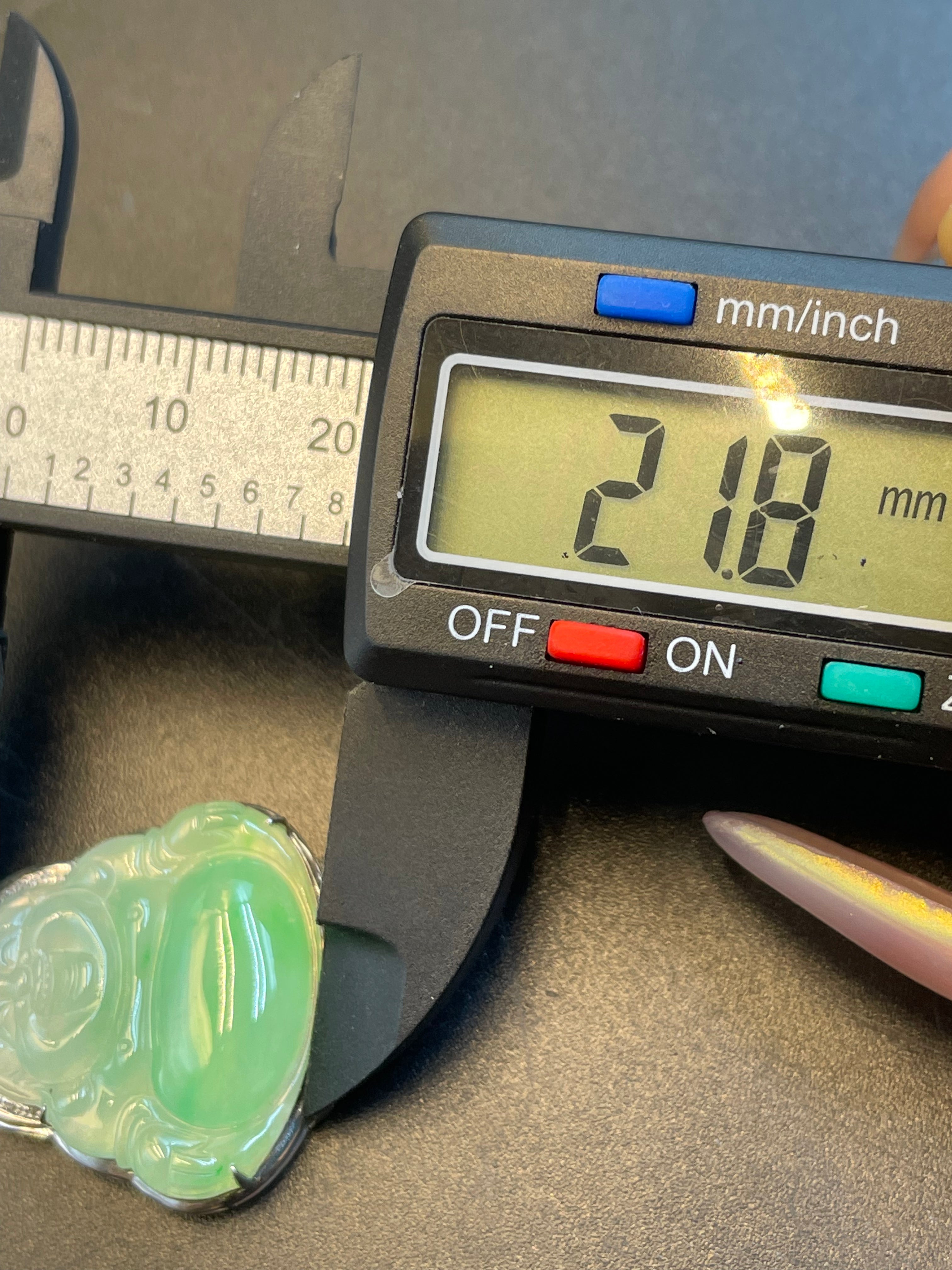 緬甸天然翡翠冰晴飄花彌勒吊墜