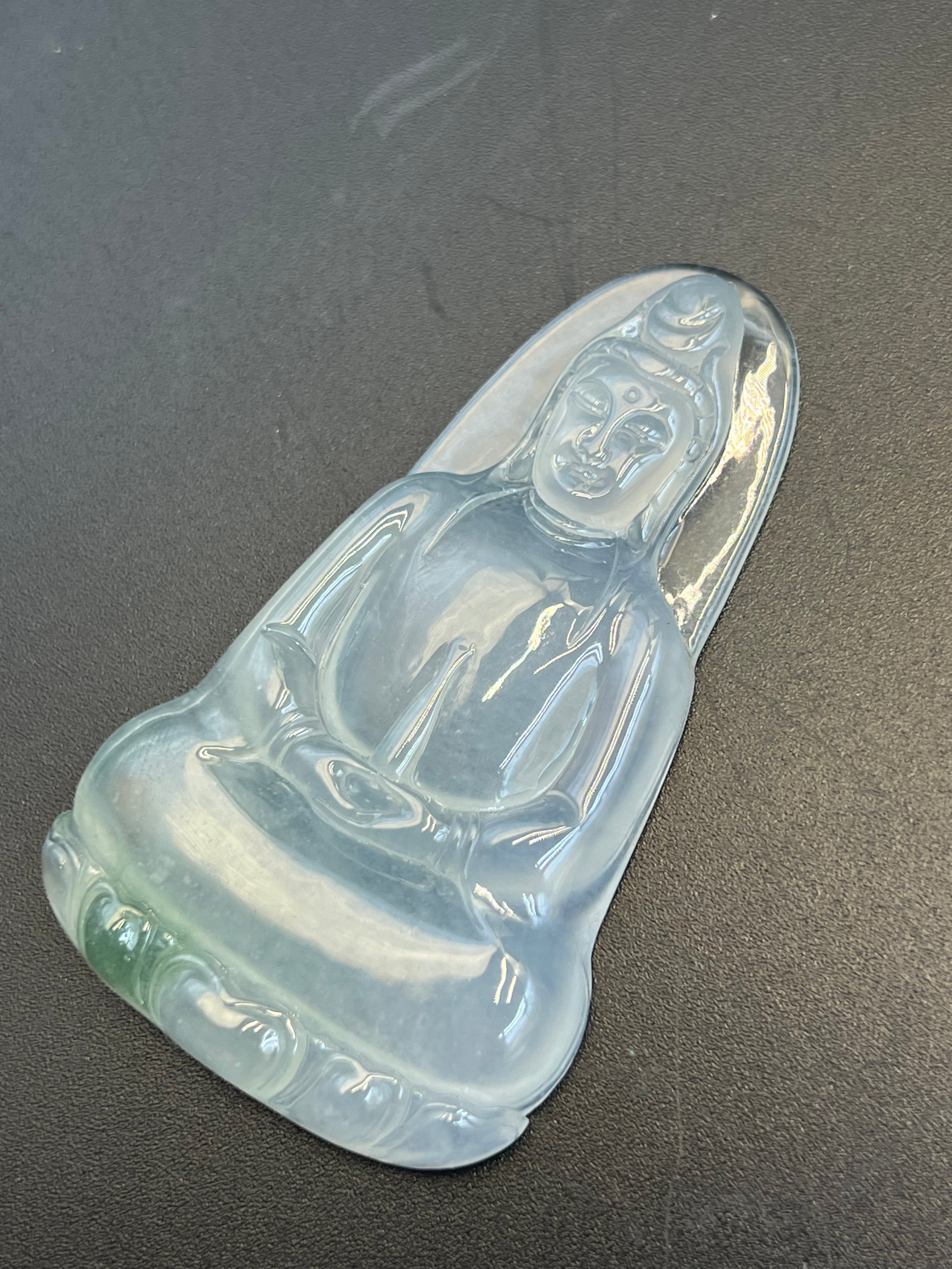 緬甸天然翡翠冰種觀音吊墜