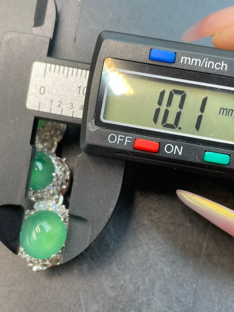緬甸天然翡翠冰藍蛋面吊墜項鍊