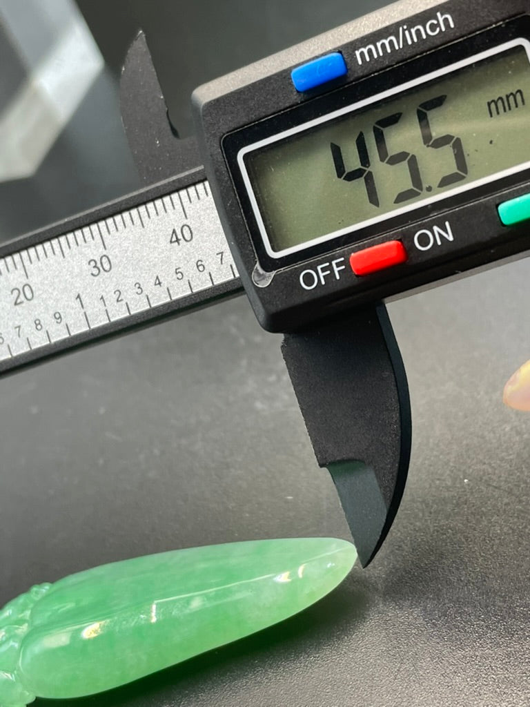 緬甸天然翡翠冰糯種飄綠福瓜吊墜