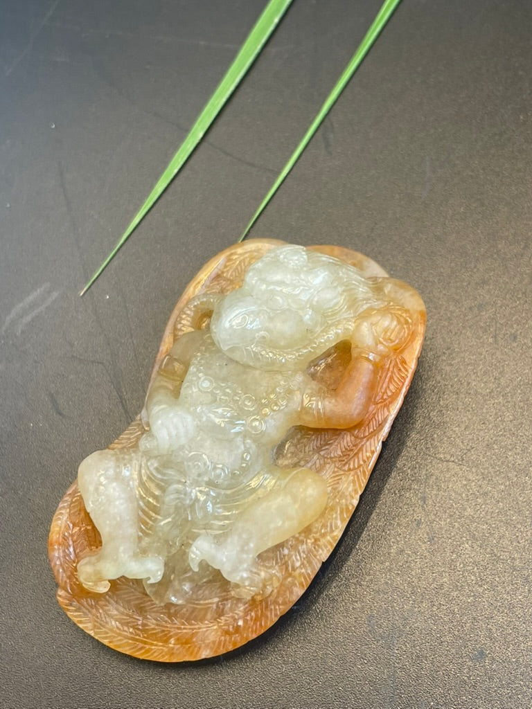 天然緬甸翡翠雷震子吊墜