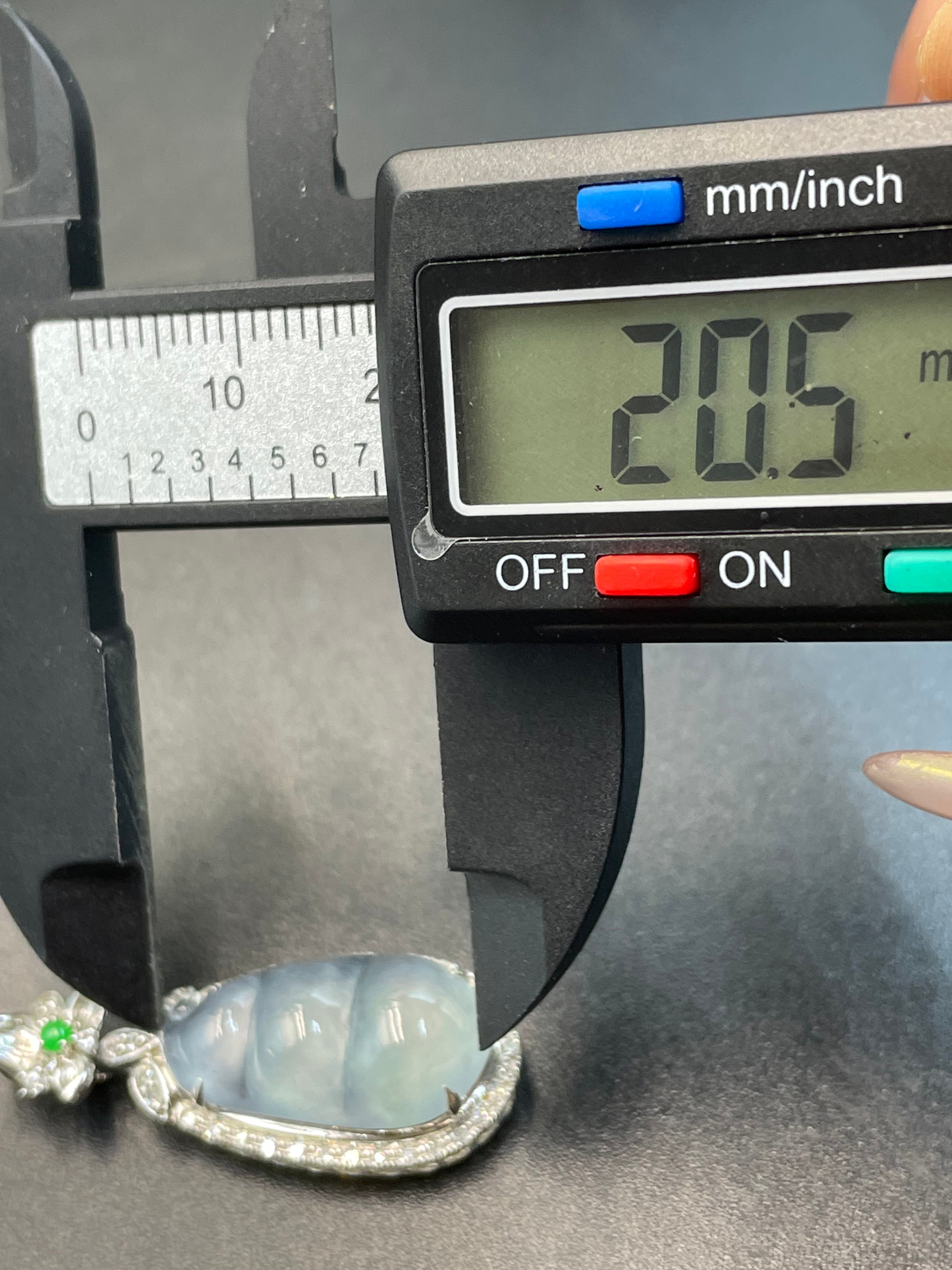 緬甸天然翡翠冰種福豆/三元及第吊墜