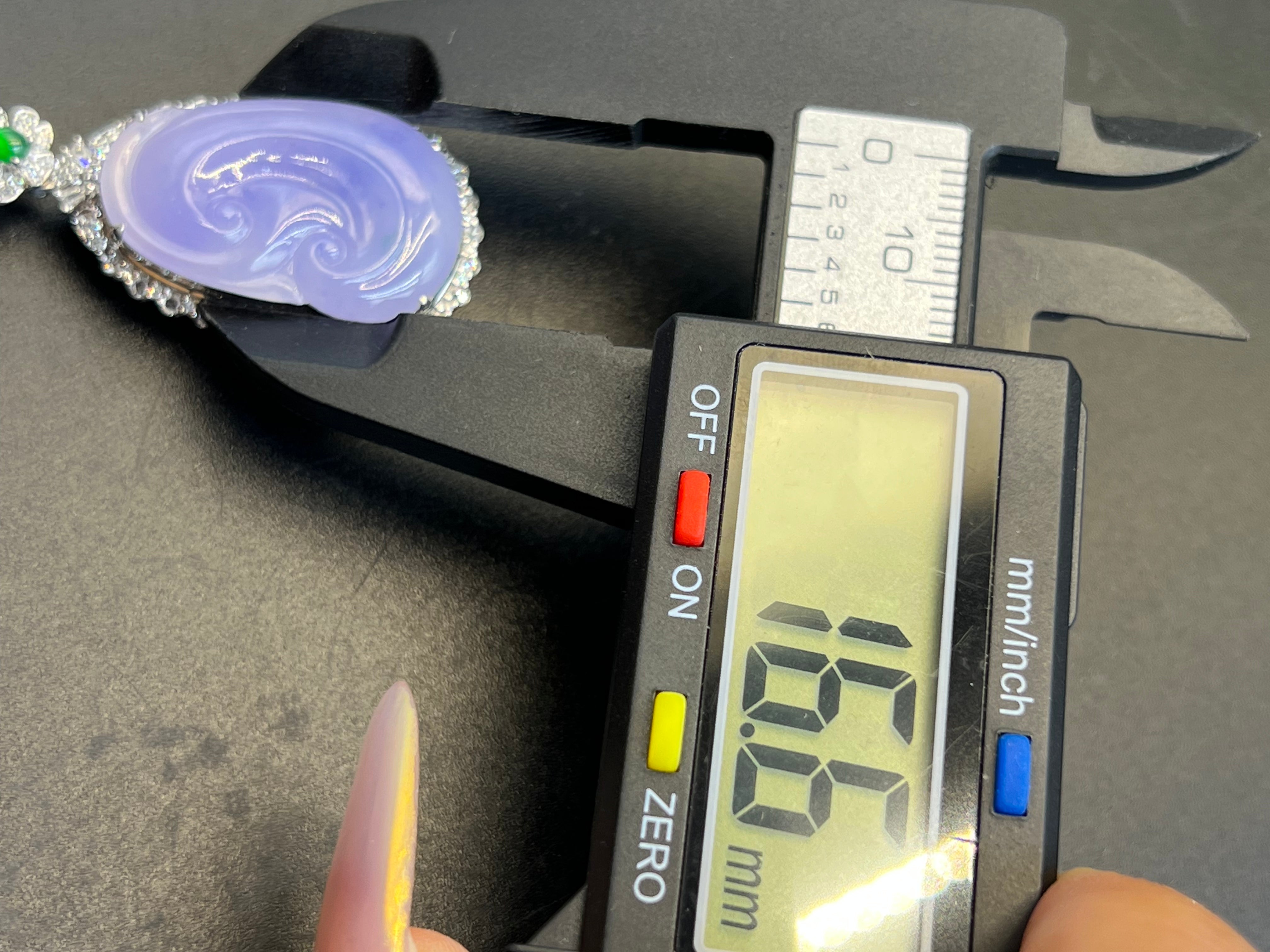 天然緬甸翡翠紫羅蘭如意吊墜