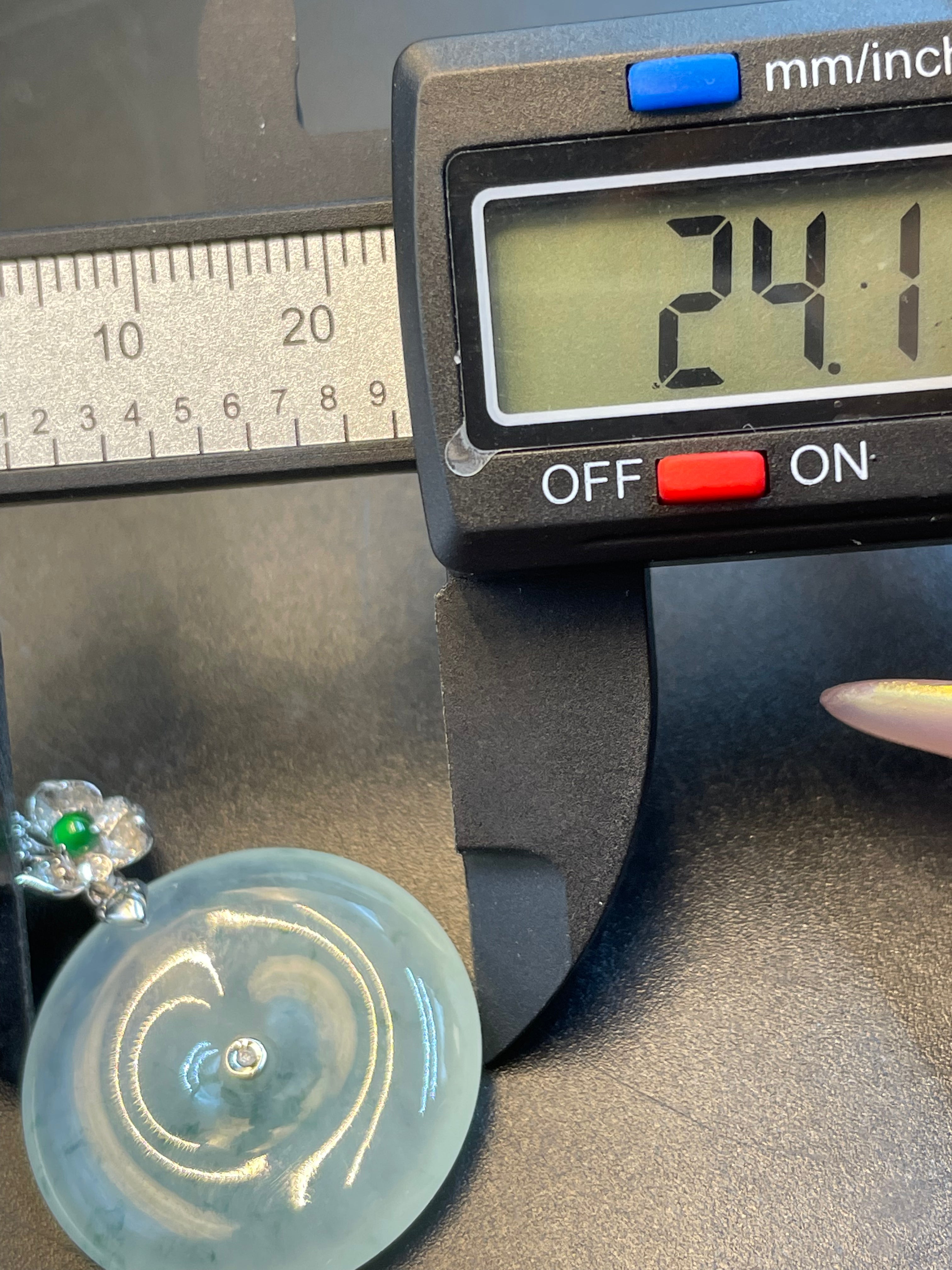 緬甸天然翡翠冰種平安扣吊墜