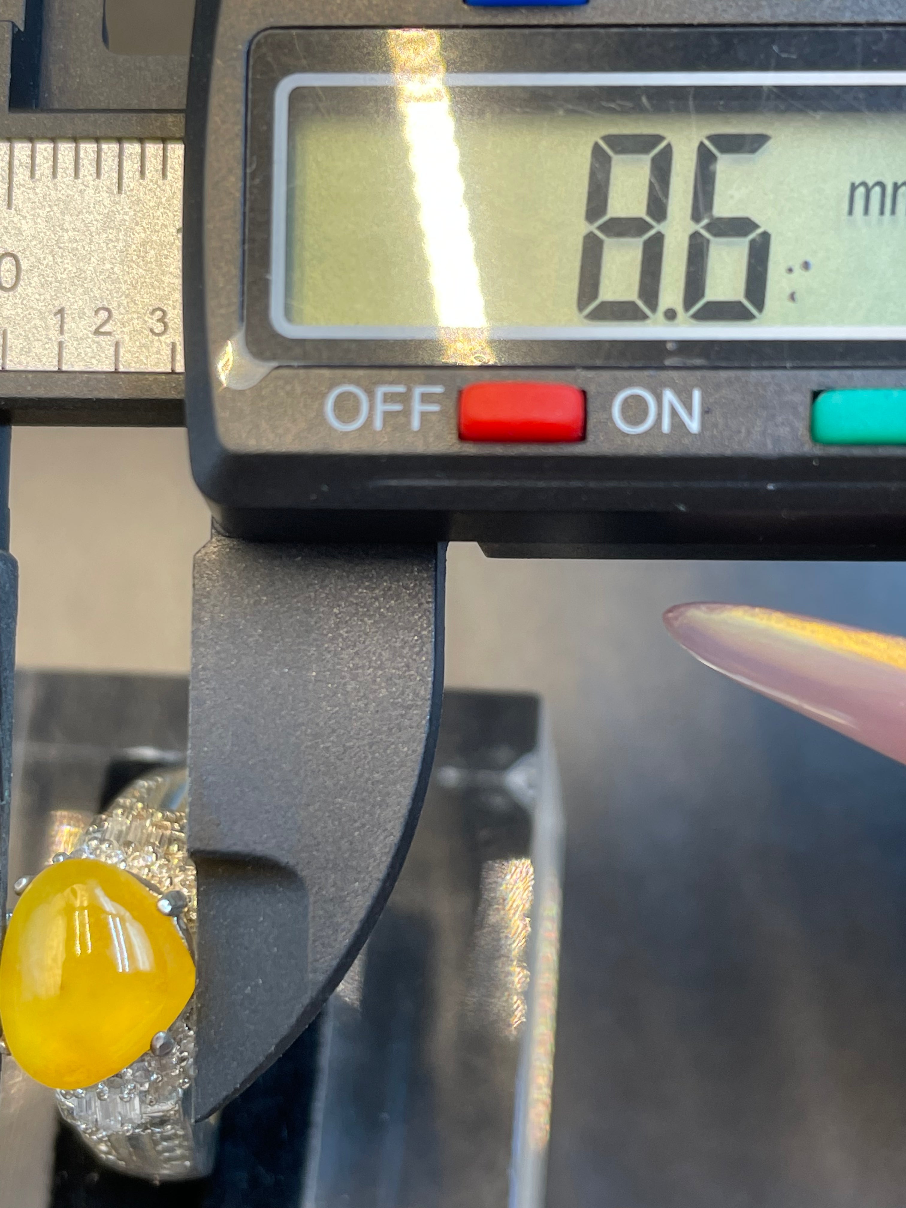 緬甸天然翡翠黃翡心形蛋面戒指