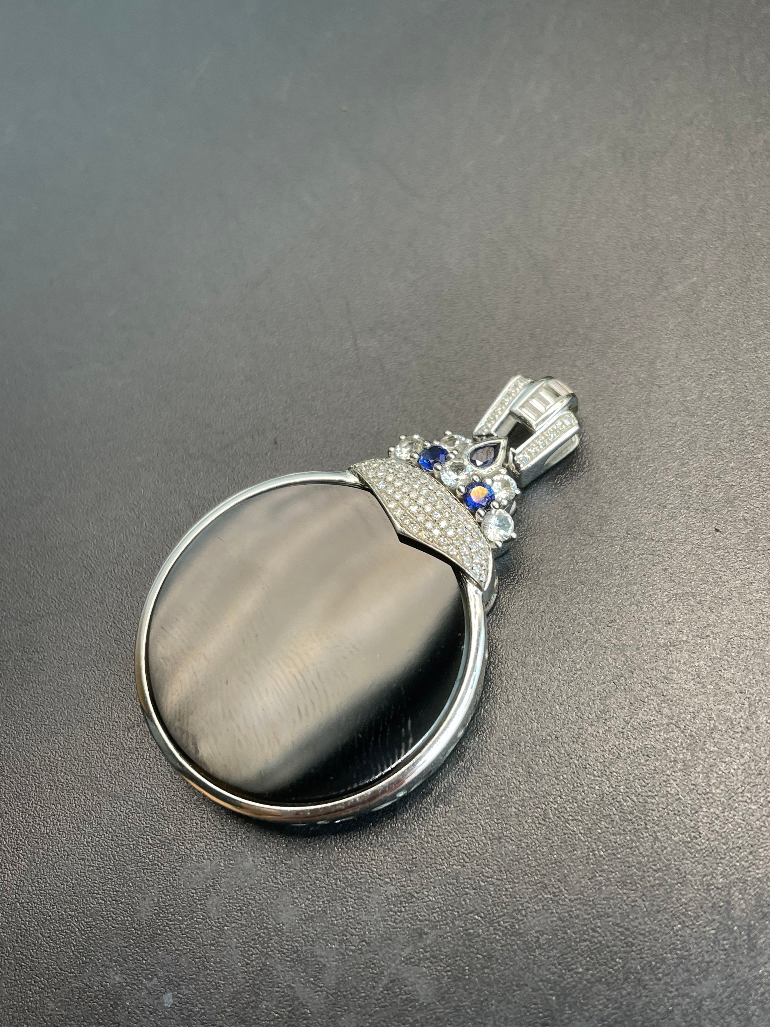 天然翡翠墨翠圓牌無事牌吊墜