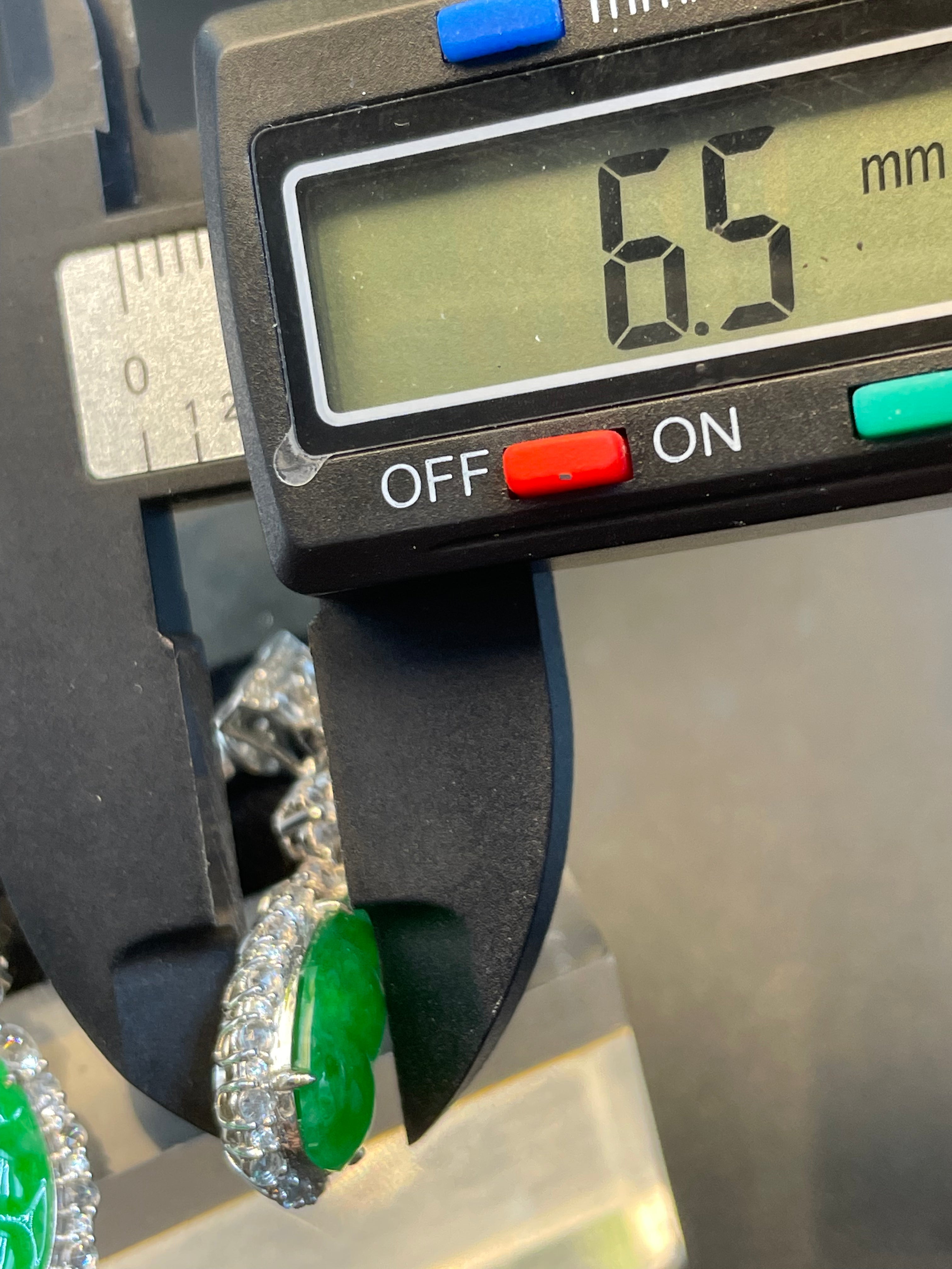 緬甸天然翡翠陽綠福豆/三元及第耳環耳墜耳飾一對