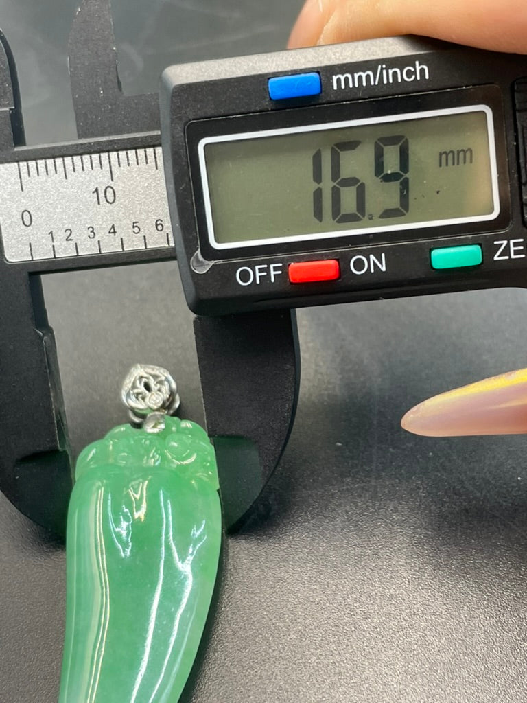 緬甸天然翡翠冰糯種飄綠福瓜吊墜