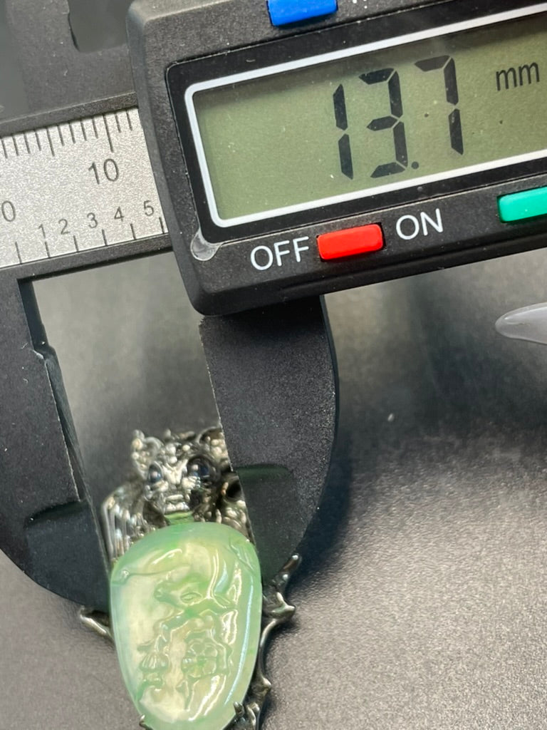 緬甸天然翡翠 福祿迎春個性吊墜