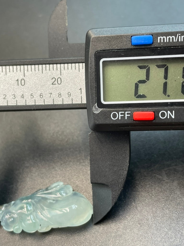 緬甸天然翡翠冰晴绿金鱼/金玉满堂吊墜