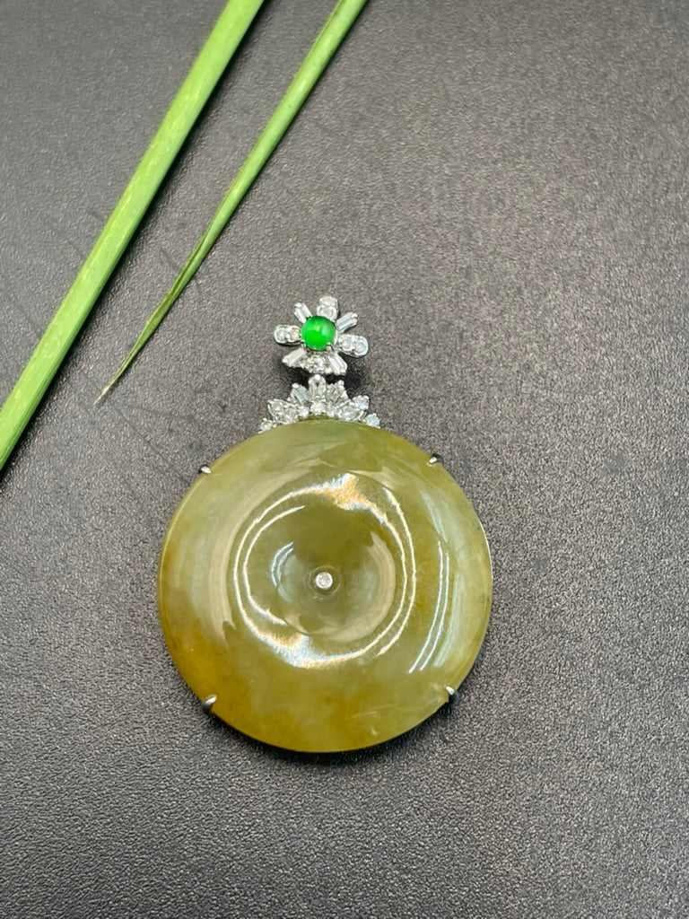 天然緬甸翡翠平安扣吊墜