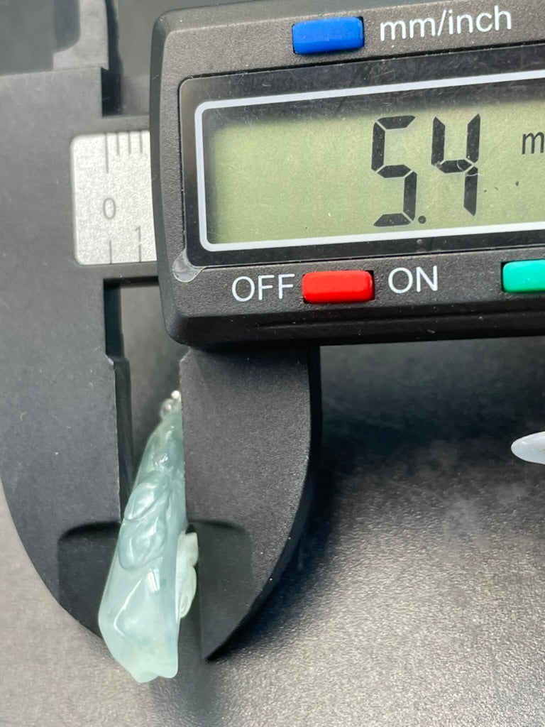 緬甸天然翡翠冰晴绿金鱼/金玉满堂吊墜