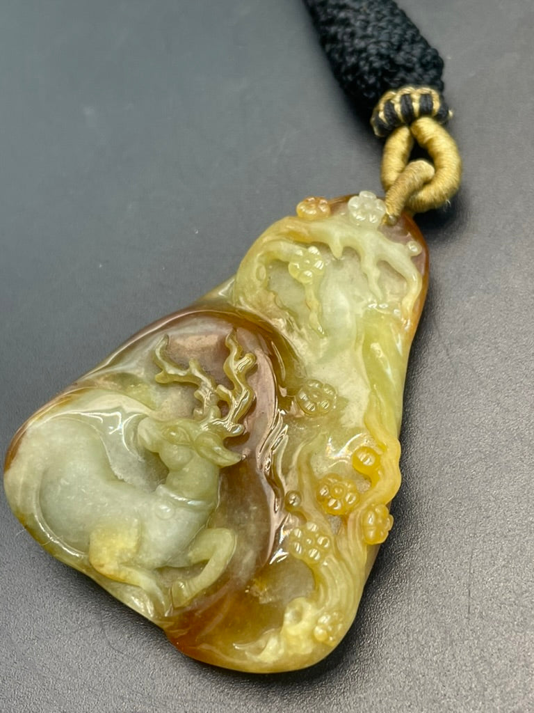 緬甸天然翡翠一路生花吊墜