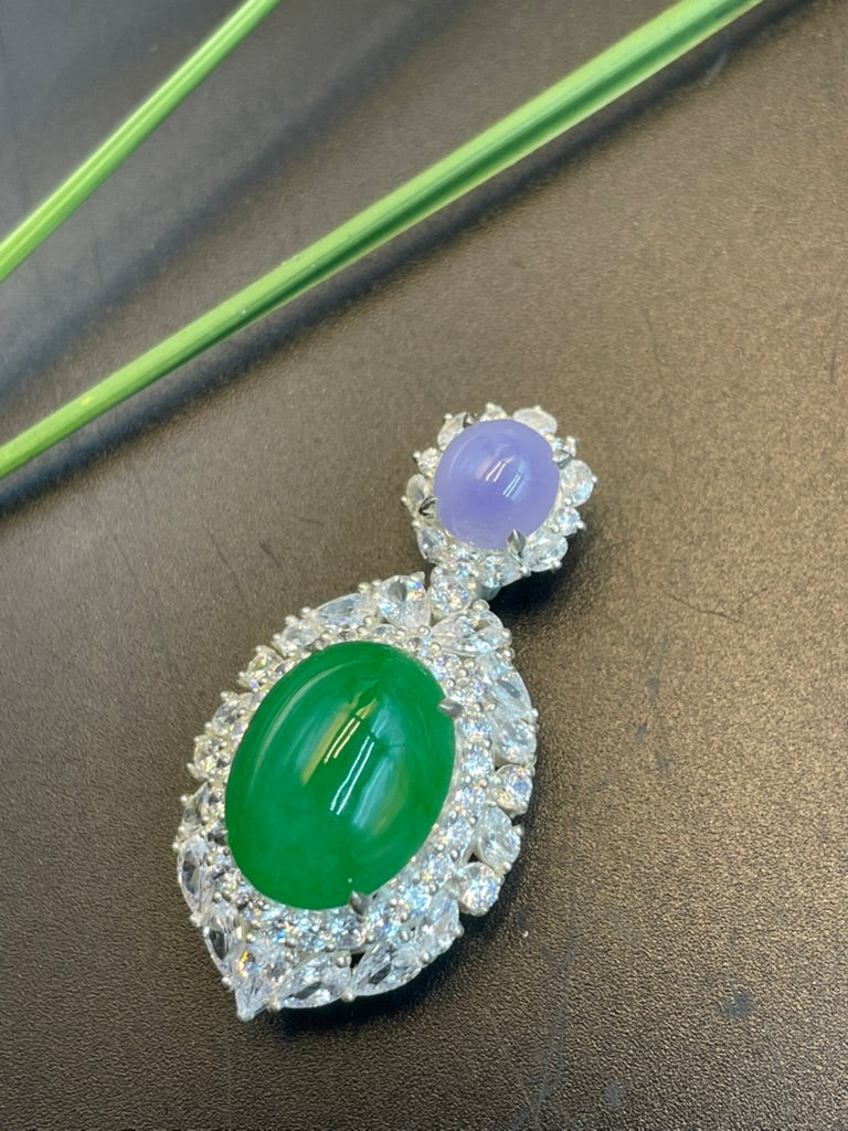 緬甸天然翡翠蛋面吊墜