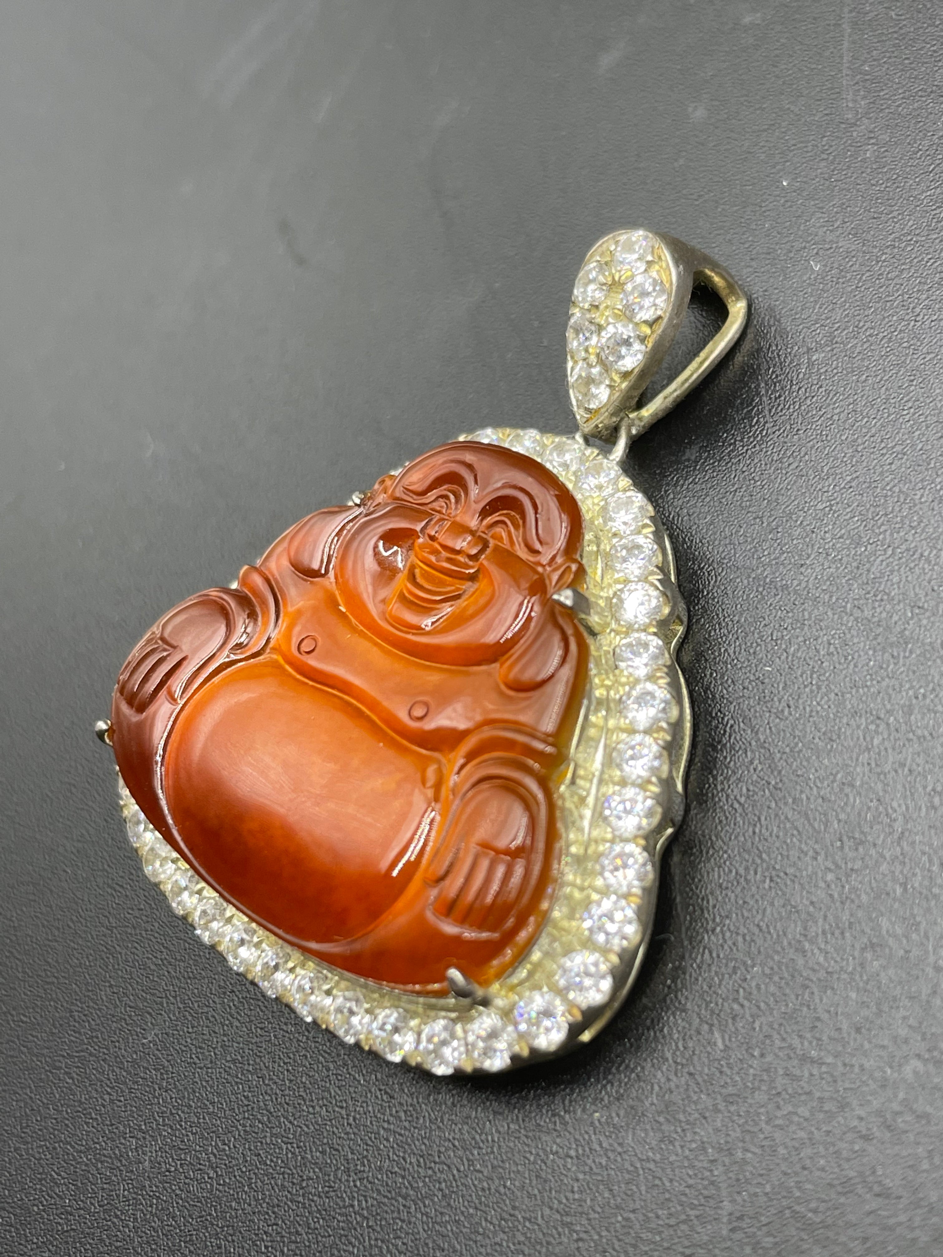 緬甸天然翡翠紅翡彌勒吊墜