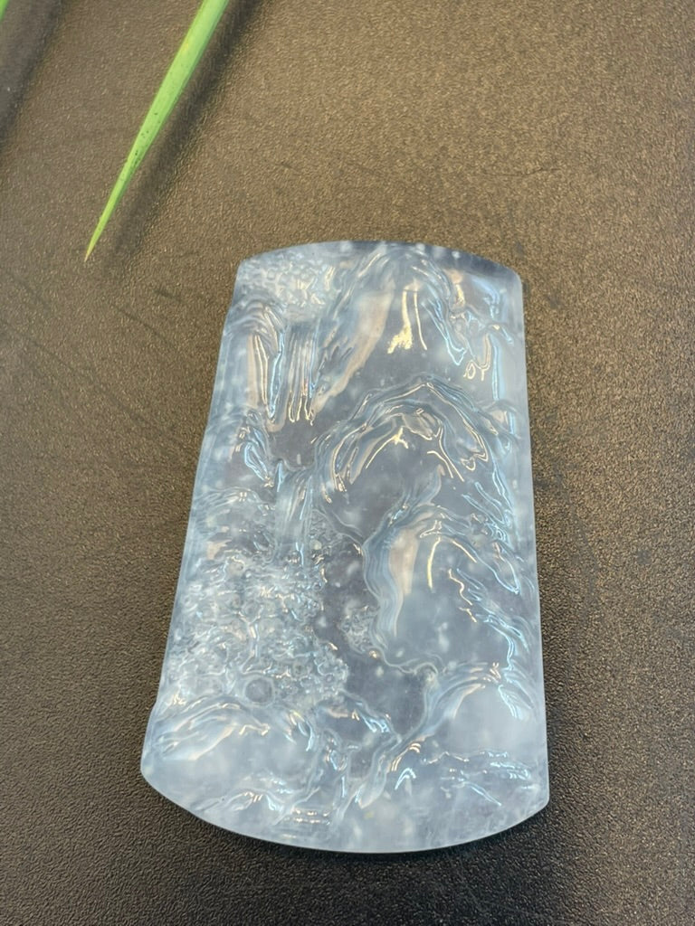 緬甸天然翡翠山水牌吊墜