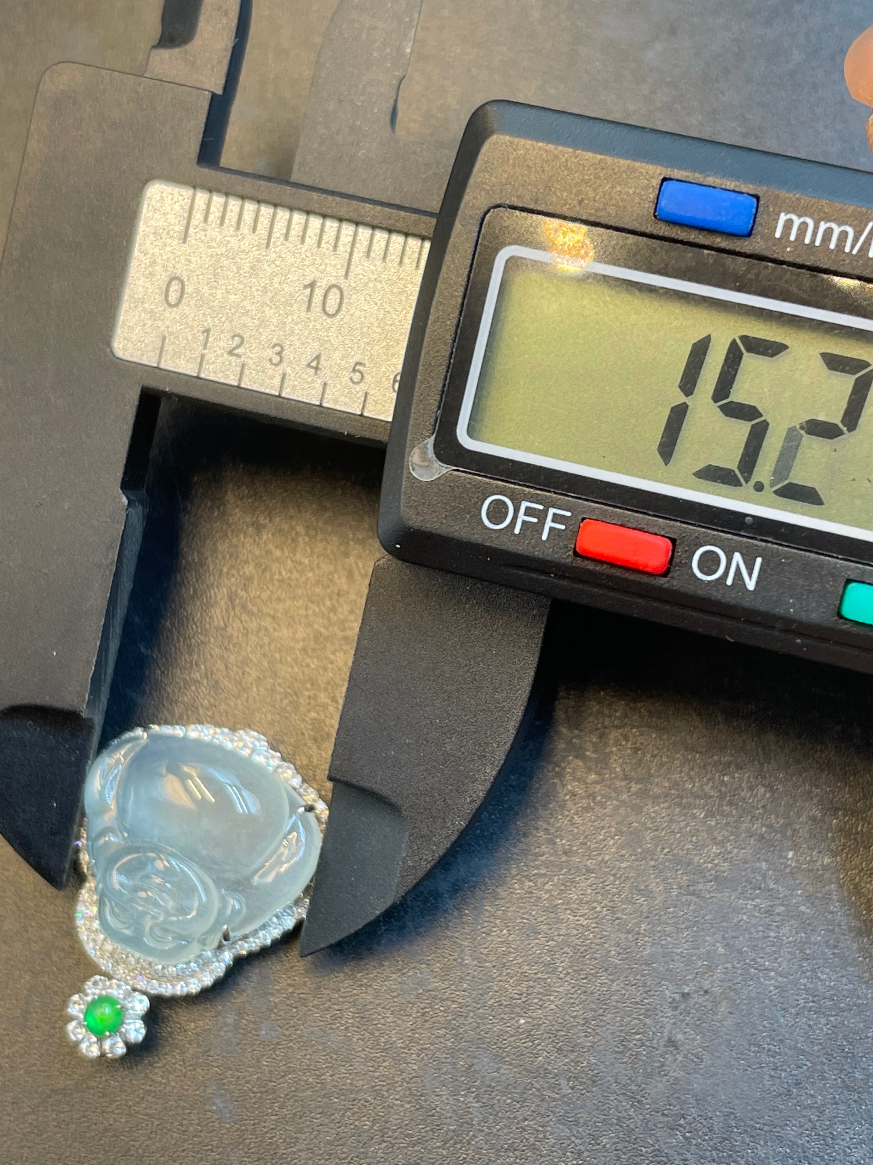 緬甸天然翡翠冰種彌勒佛公吊墜