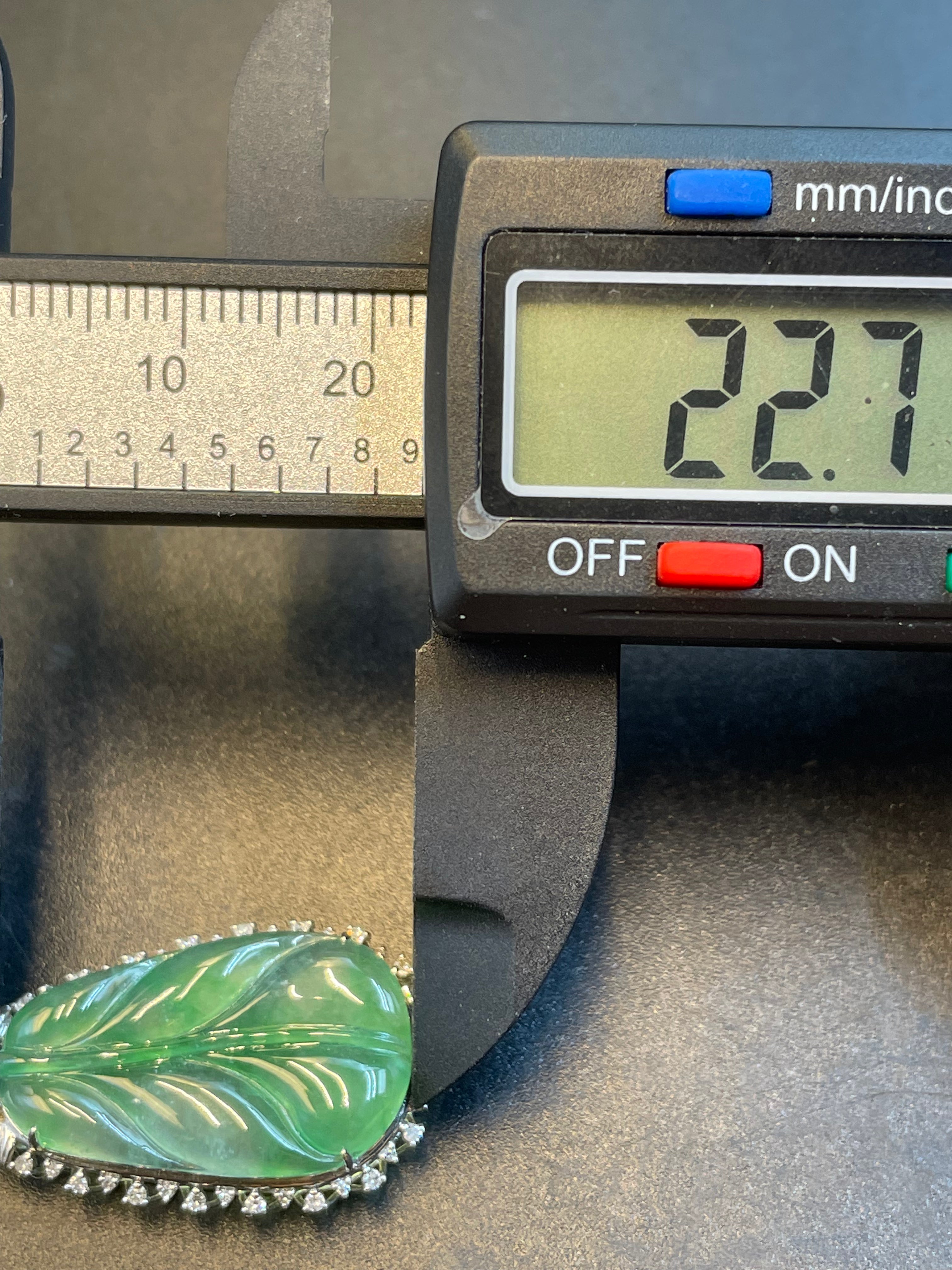 緬甸天然翡翠冰飄花葉子/金枝玉葉吊墜