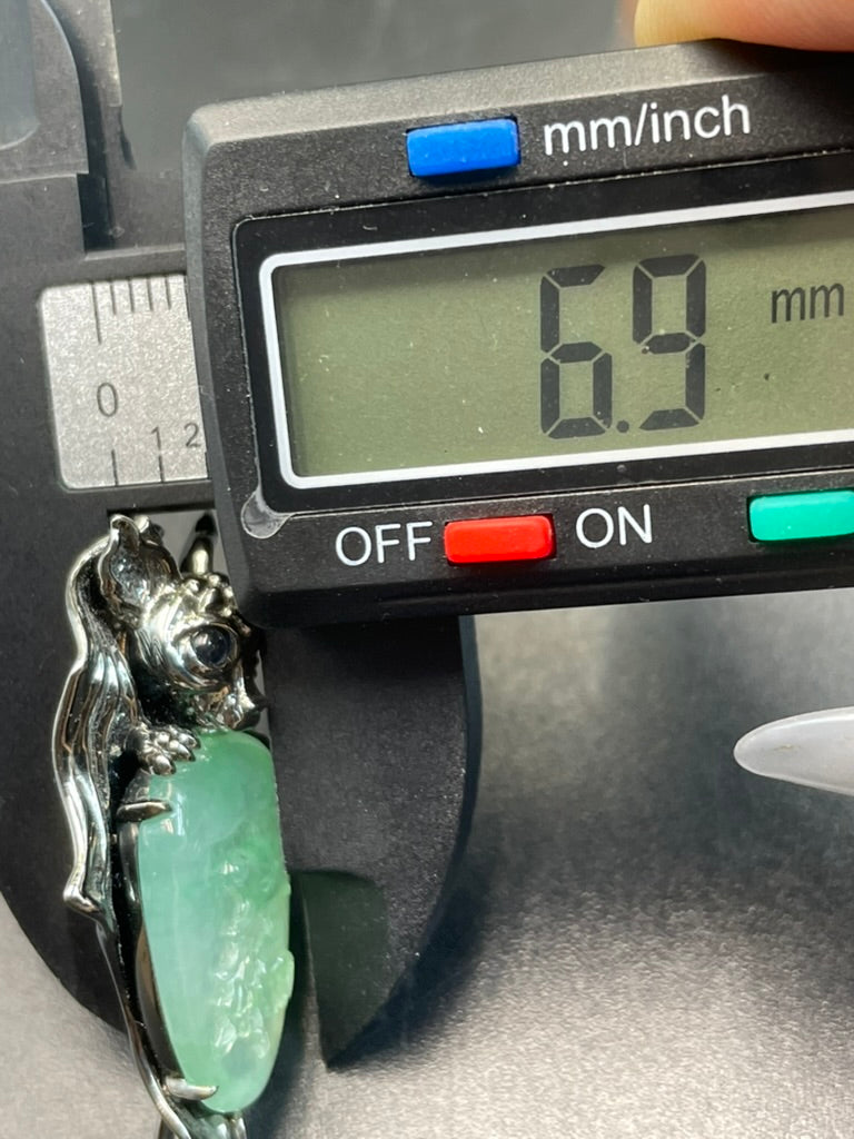 緬甸天然翡翠 福祿迎春個性吊墜