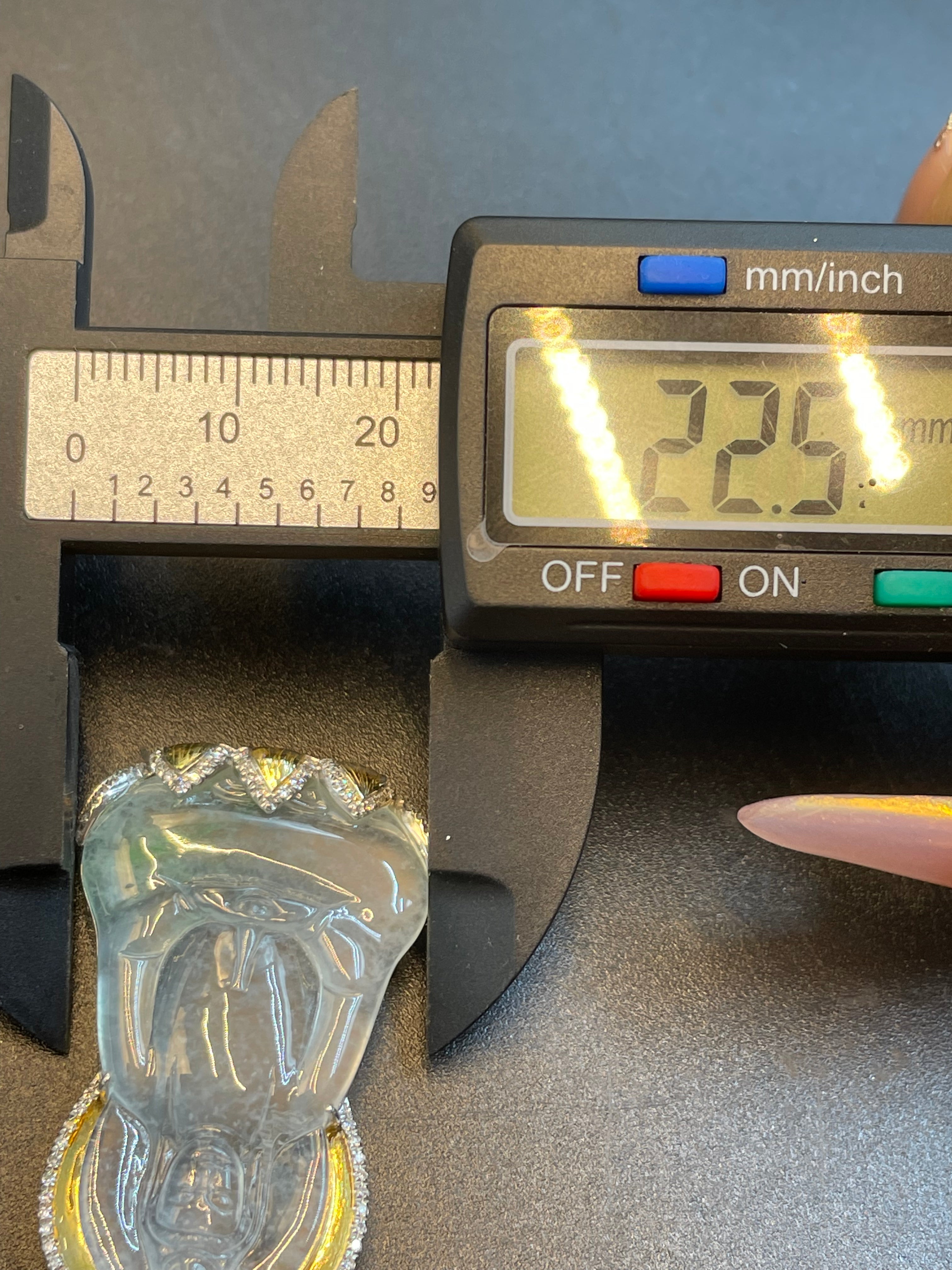 天然翡翠冰種觀音吊墜