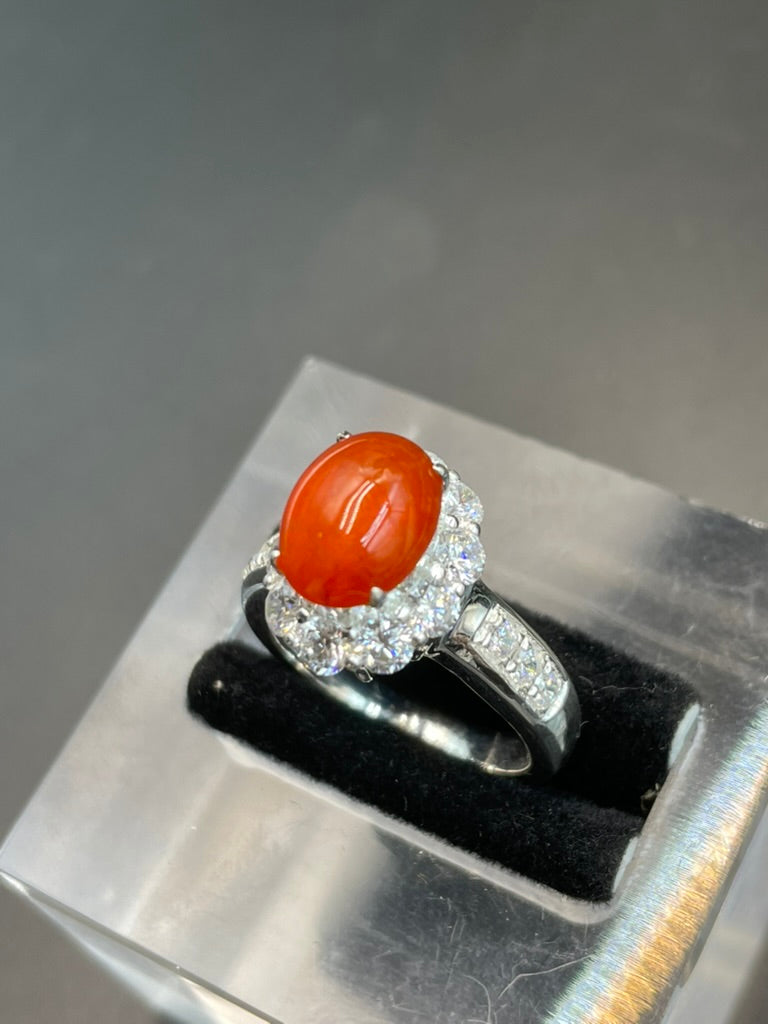 天然翡翠紅翡戒指