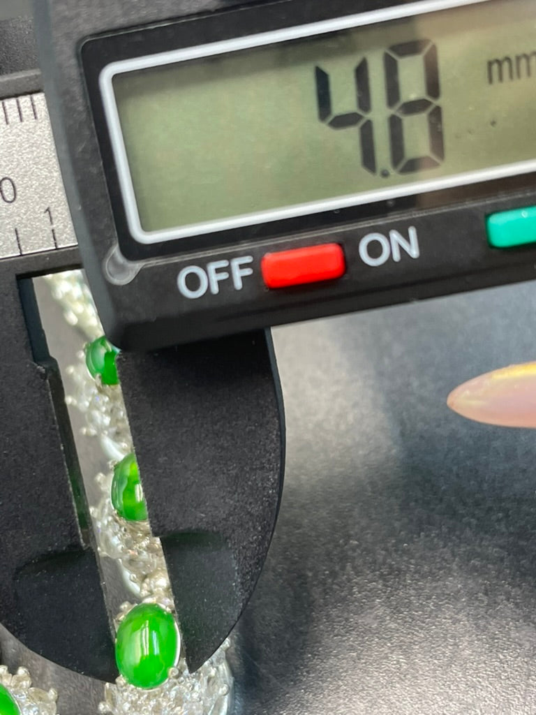 天然翡翠陽綠蛋面項鍊