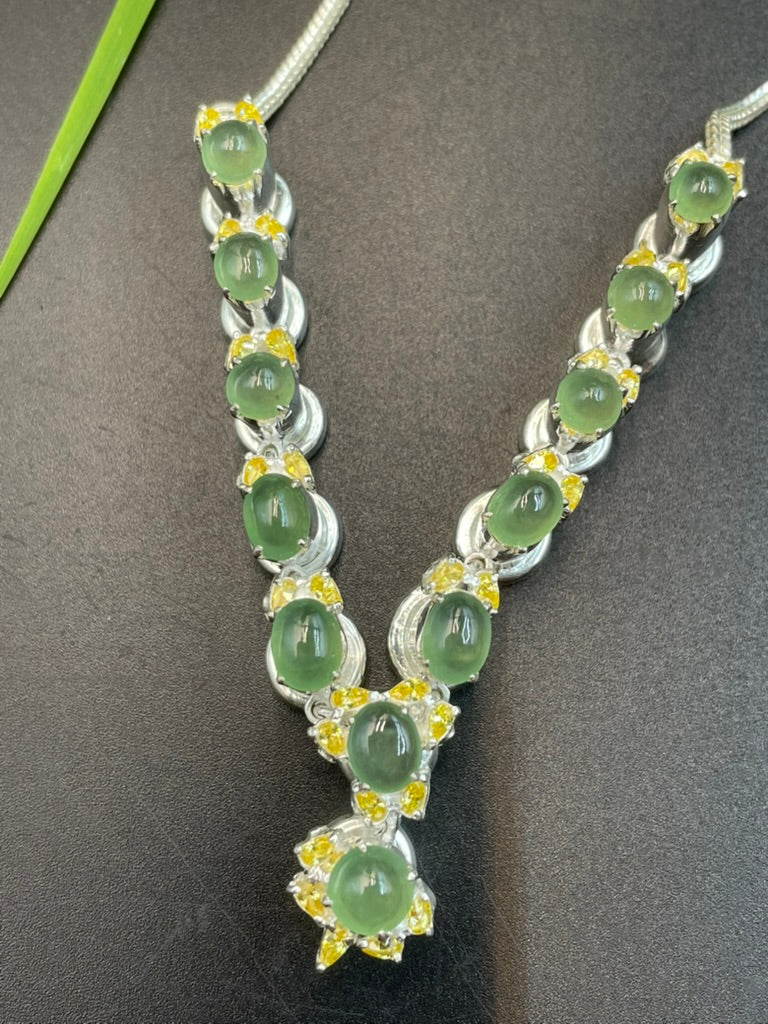 緬甸天然翡翠冰晴蛋面吊墜項鍊