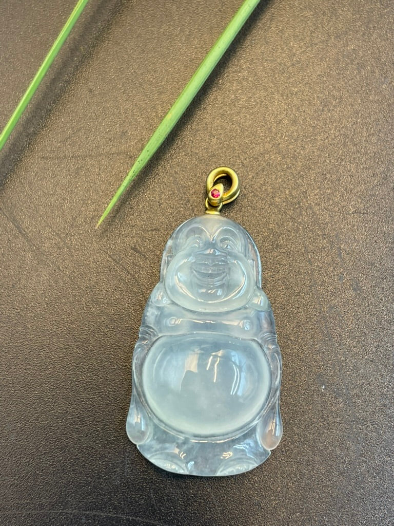 緬甸天然翡翠冰種彌勒吊墜