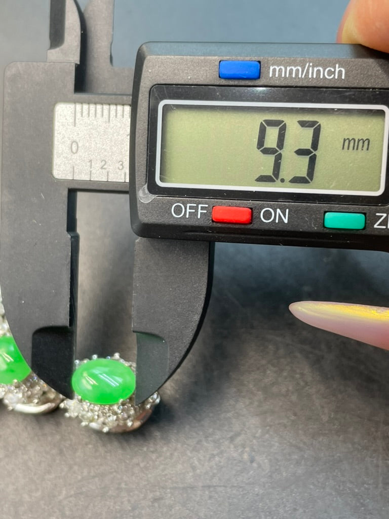 緬甸天然翡翠陽綠蛋面吊墜項鍊