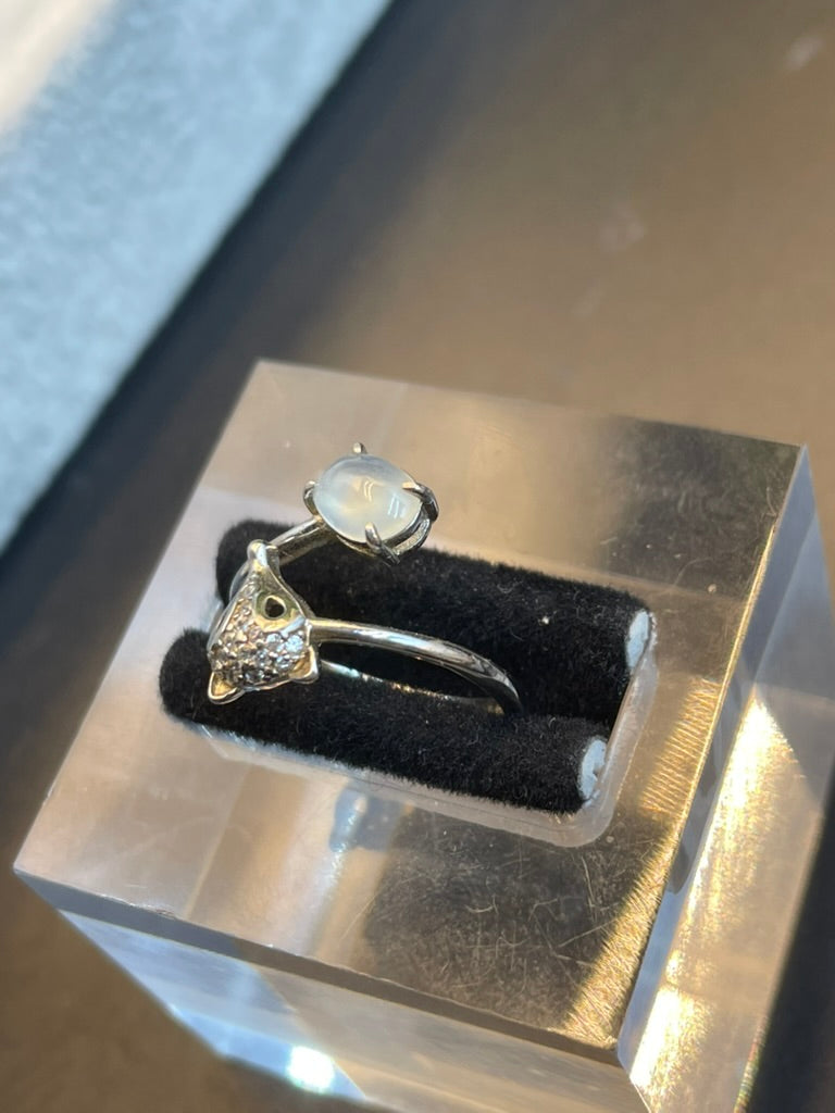 緬甸天然翡翠冰黃/黃翡/冰種蛋面戒指/簡約/設計/禮物