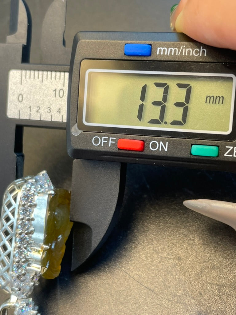 緬甸天然翡翠黃翡財神吊墜