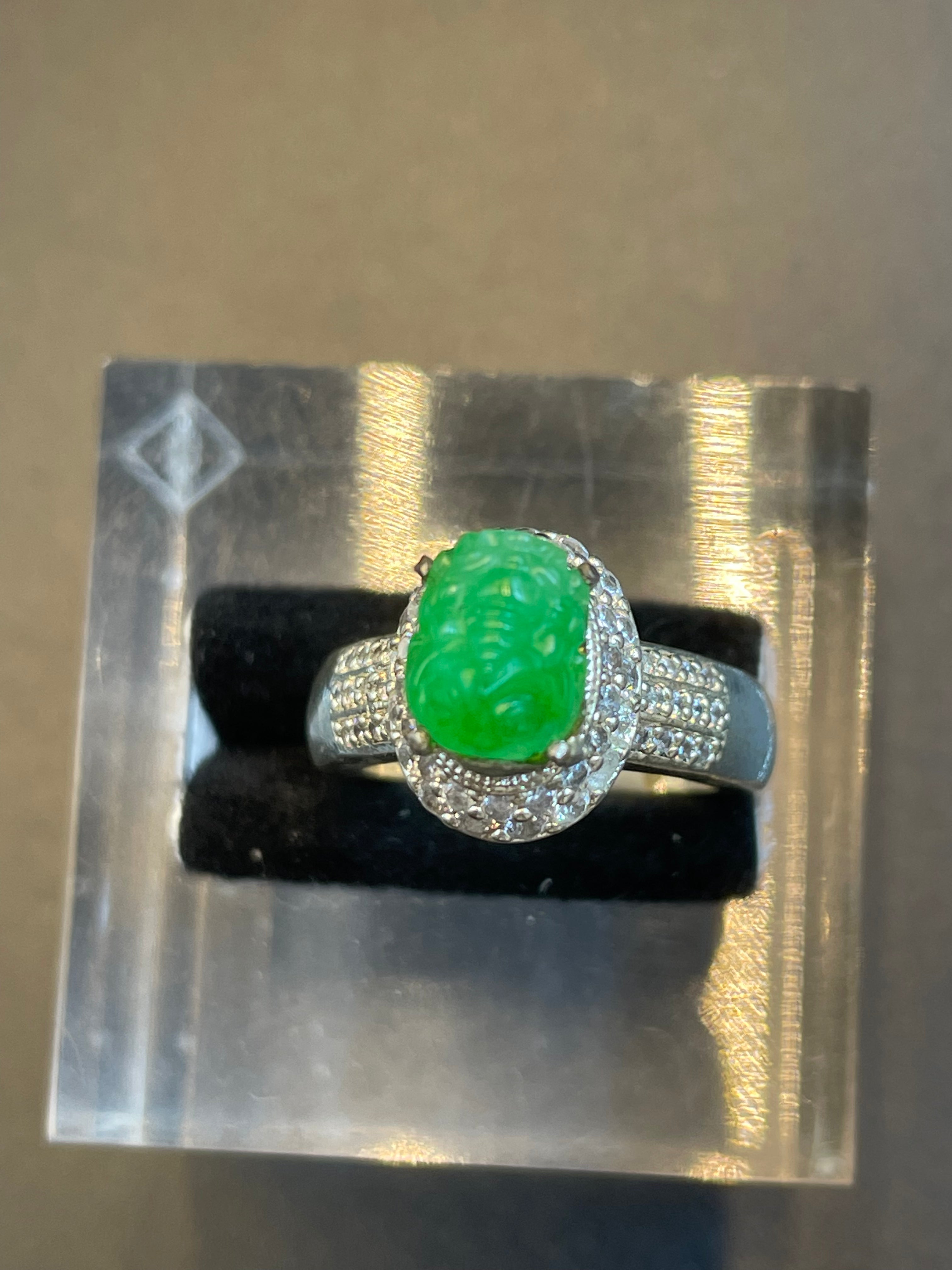 緬甸天然翡翠冰種貔貅戒指