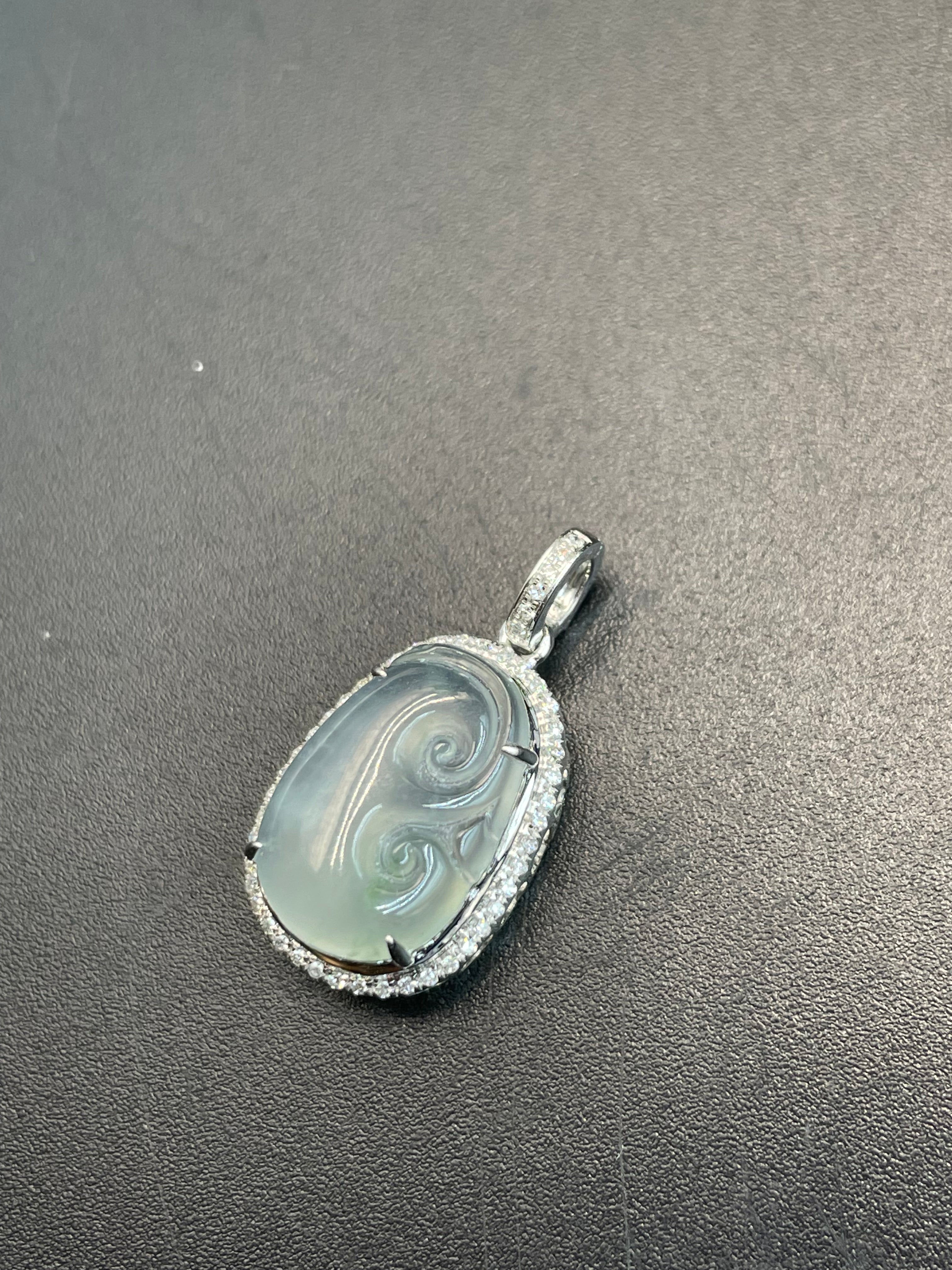 緬甸天然翡翠如意吊墜