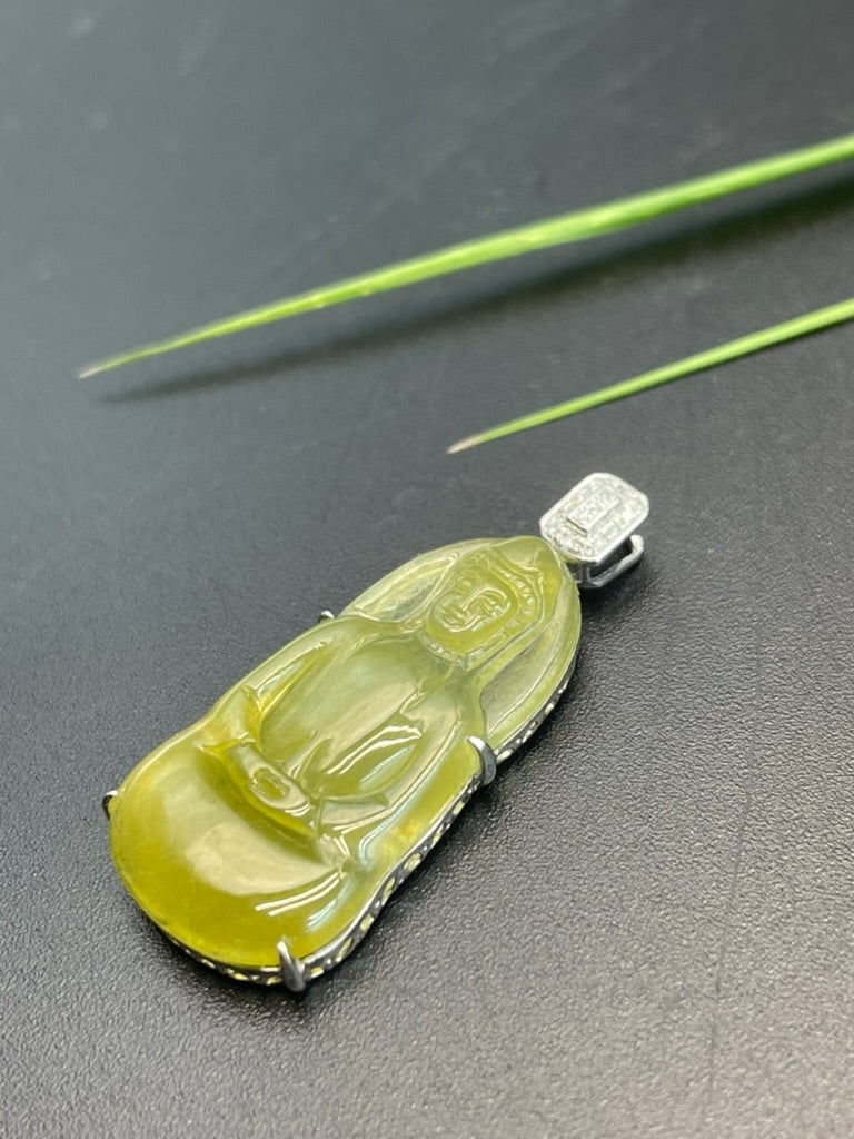 天然緬甸翡翠觀音吊墜