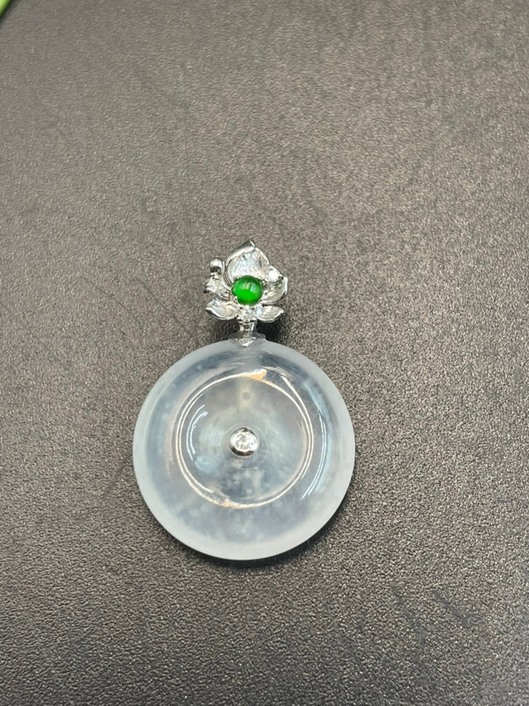 天然緬甸翡翠冰種平安扣吊墜