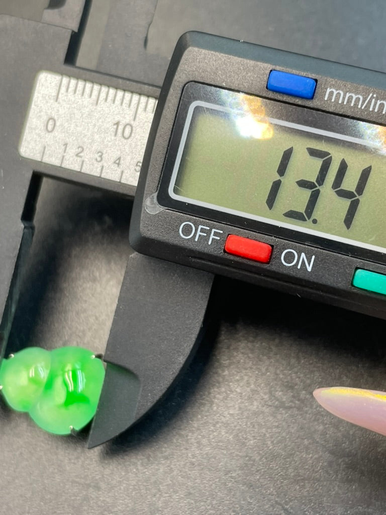 天然緬甸翡翠綠飄花福祿吊墜