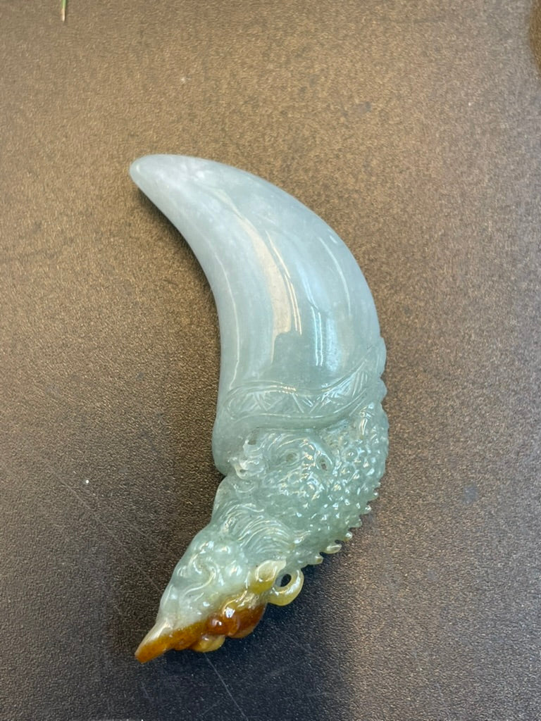 天然緬甸翡翠狼牙辟邪吊墜