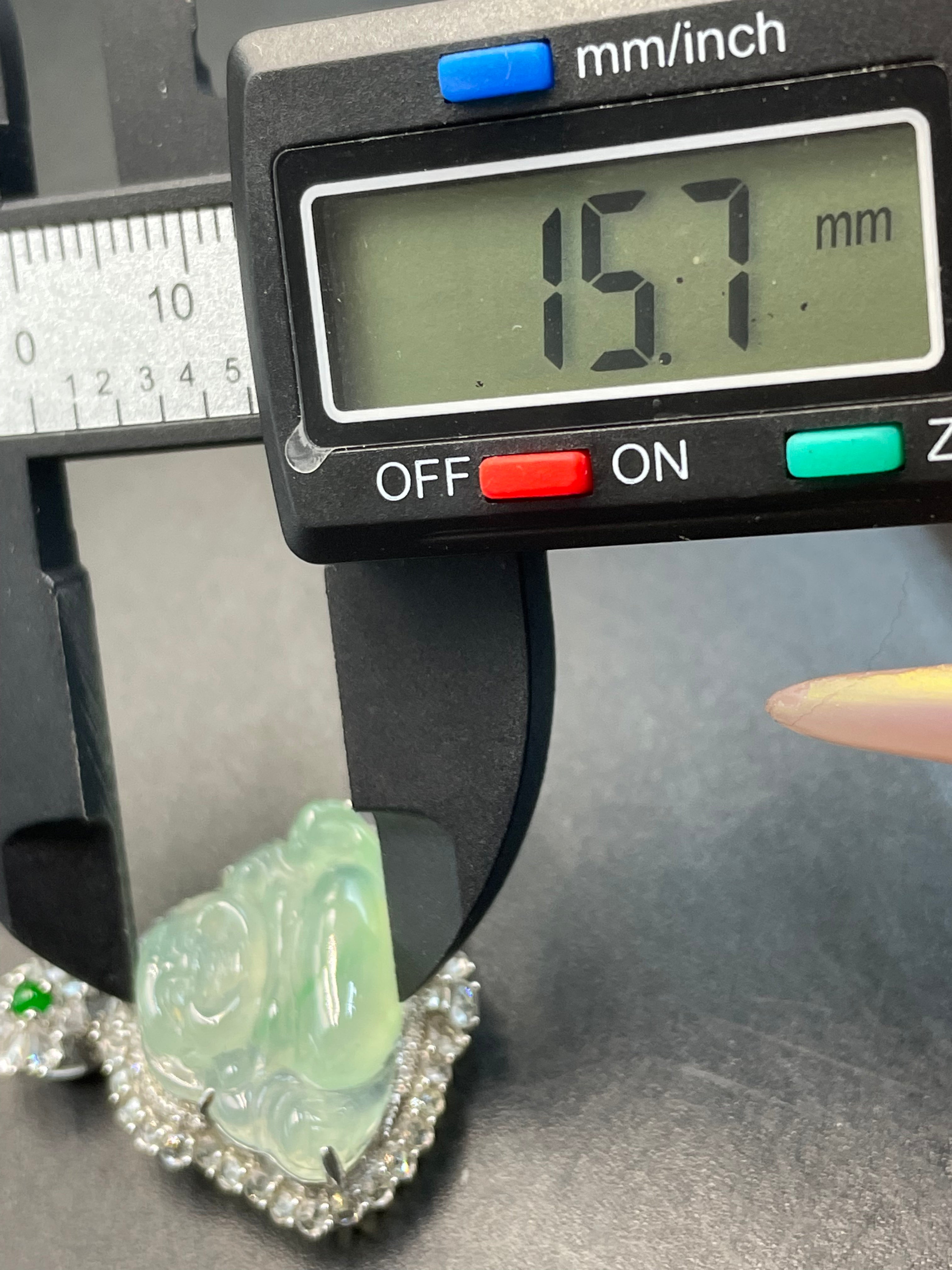 緬甸天然翡翠冰晴綠飄花彌勒吊墜