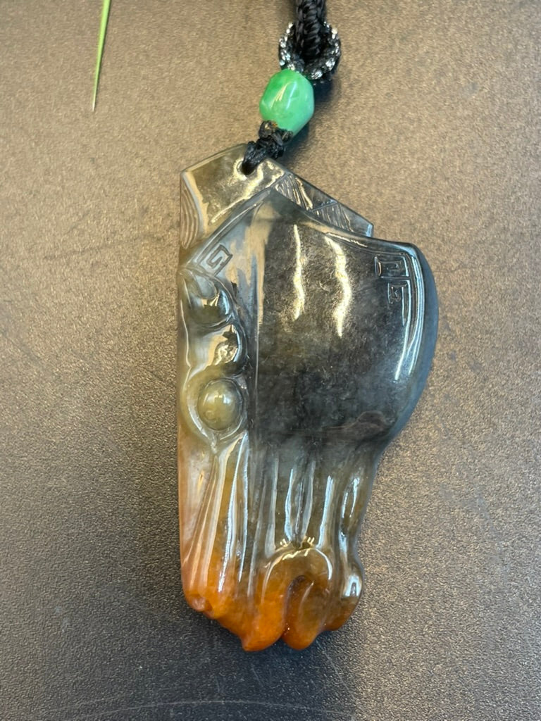 天然緬甸翡翠馬到成功吊墜