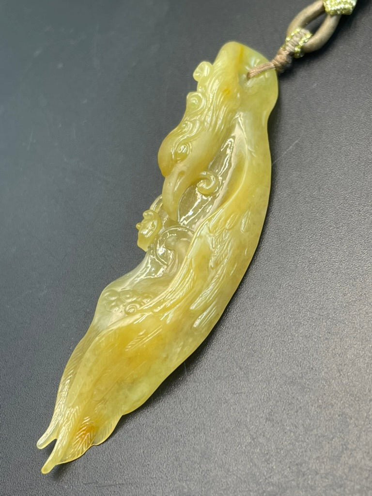 緬甸天然翡翠精雕鳳庇尊者吊墜