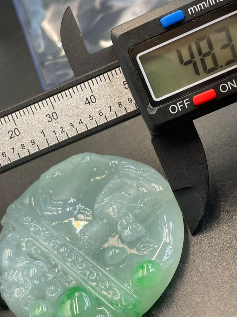 緬甸天然翡翠文殊菩薩吊墜